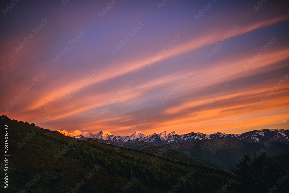 sunset in Mountains Altai