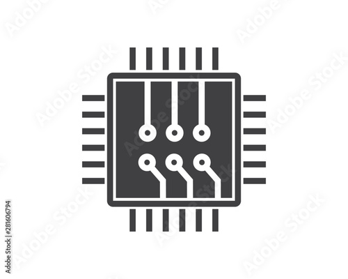 circuit board line,cpu,chip icon logo illustration vector