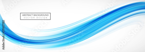 Abstract blue wave banner template design