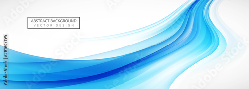 Abstract blue wave banner template design