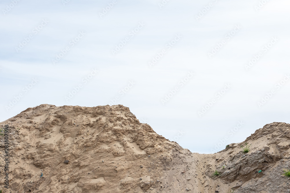 Pile of sand after construction