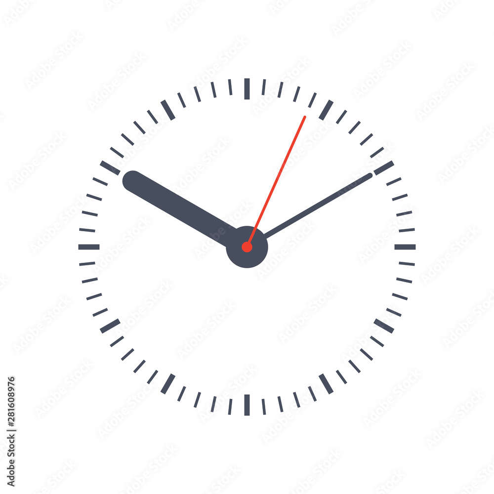 Classic clock face with three arrows on white background Classic clock face with three arrows on white background