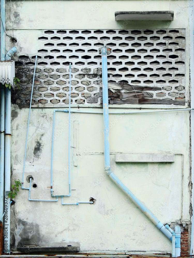 aged street wall with pipe, old home aged street wall with pipe, old home
