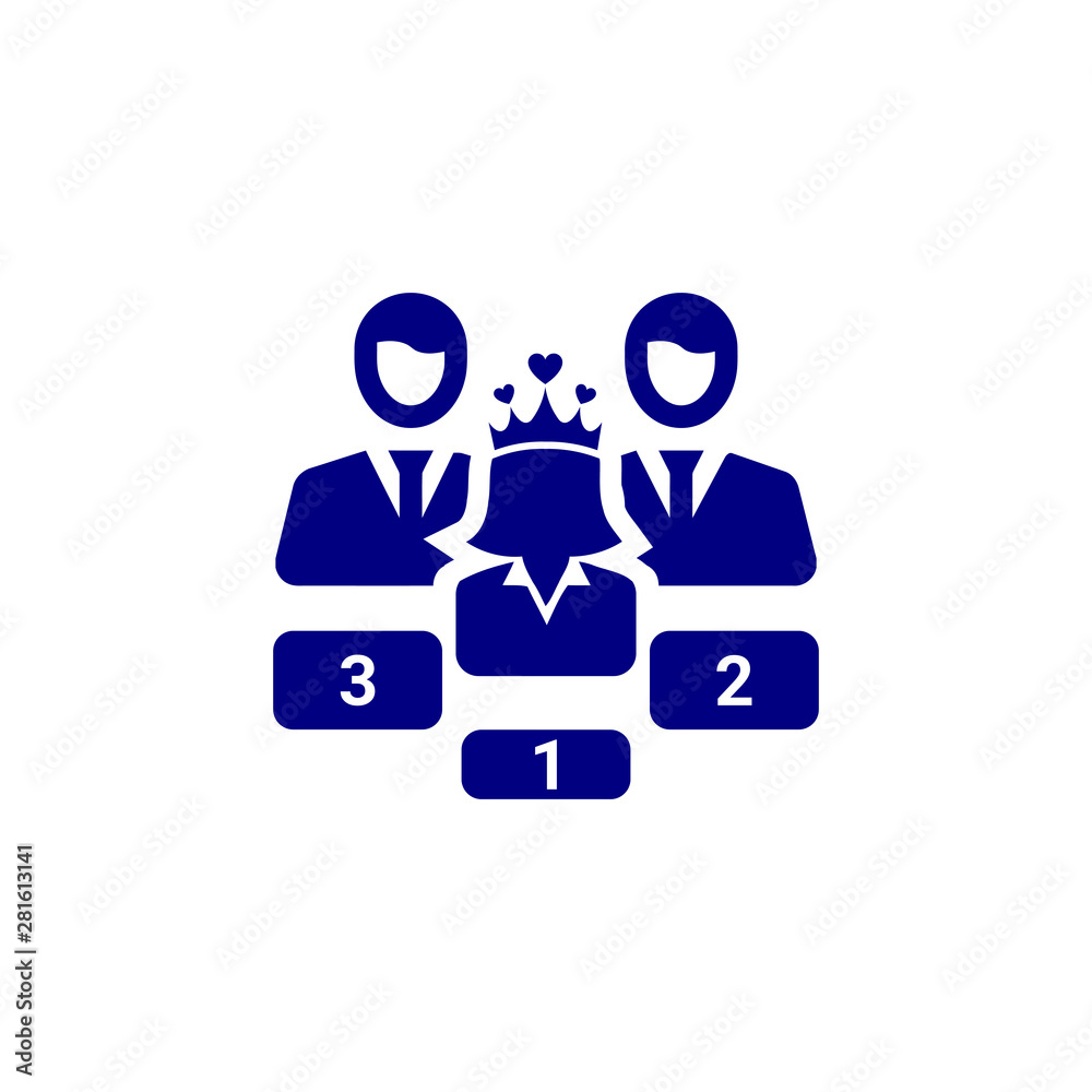 Award, business rank, success, team, winner, crown on head blue color icon Award, business rank, success, team, winner, crown on head blue color icon