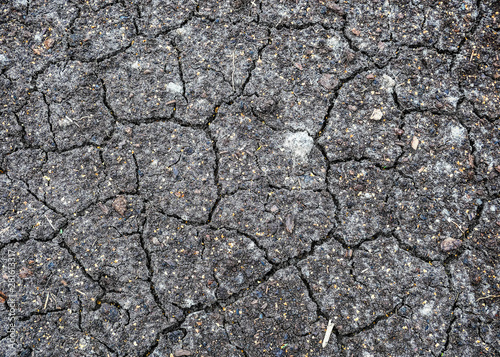 drought, dried black soil, cracked