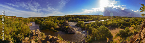 view from the mountain on the river rafting