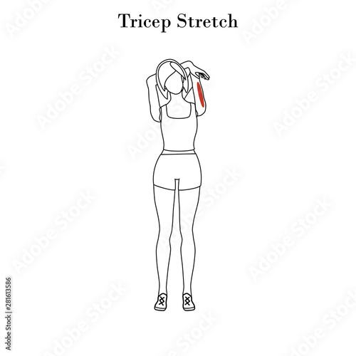 Tricep stretch exercise outline