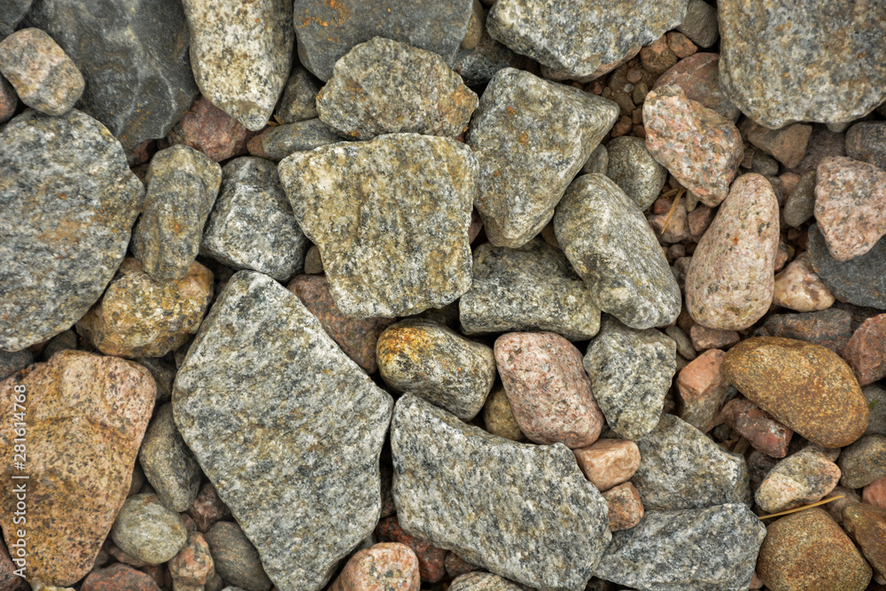 selective focus, texture background, large and small road stones selective focus, texture background, large and small road stones