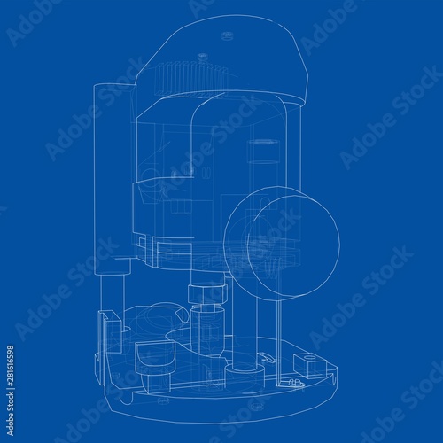 Outline milling machine. Vector