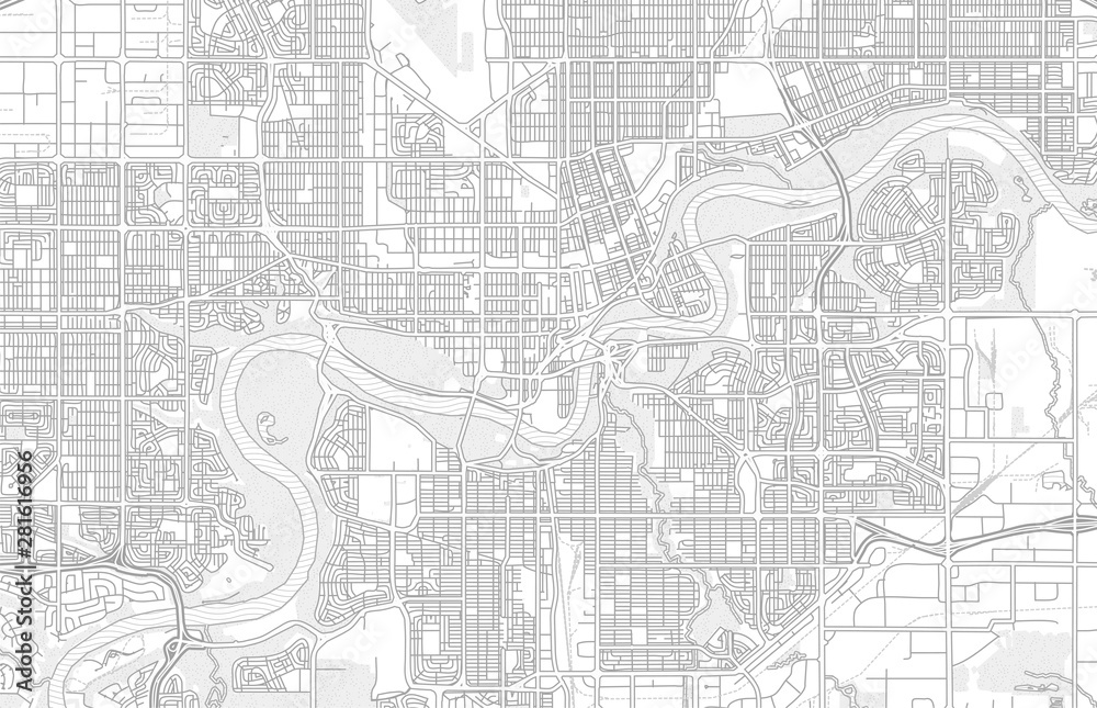 Edmonton, Alberta, Canada, bright outlined vector map