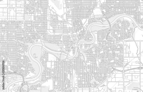 Edmonton, Alberta, Canada, bright outlined vector map