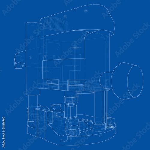 Outline milling machine. Vector