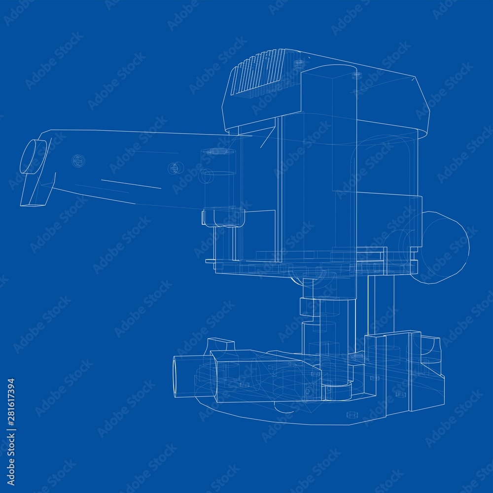 Outline milling machine. Vector