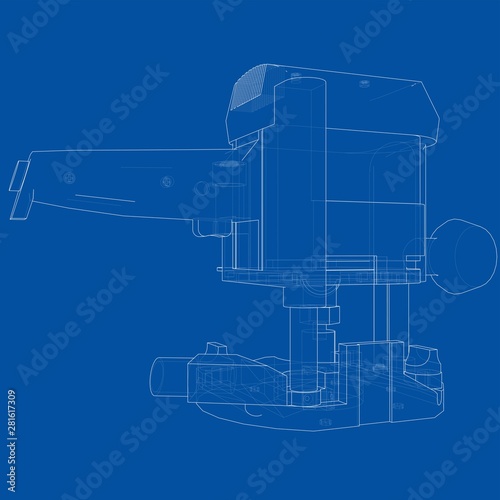 Outline milling machine. Vector