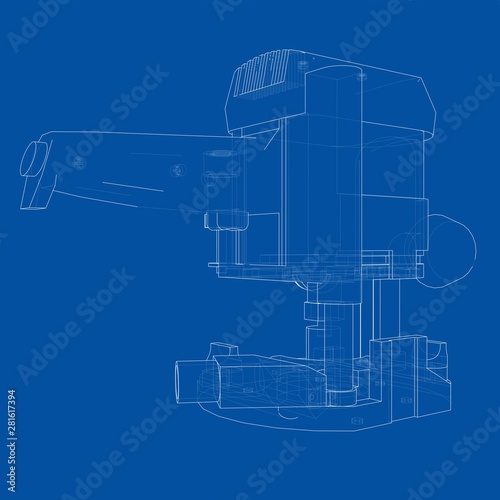 Outline milling machine. Vector