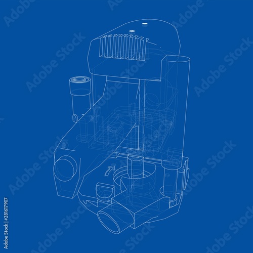 Outline milling machine. Vector