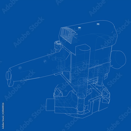 Outline milling machine. Vector