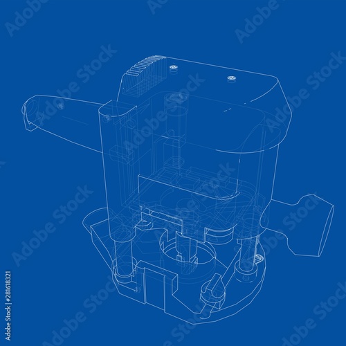 Outline milling machine. Vector