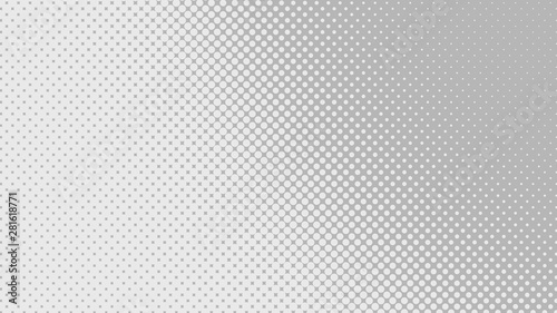 Light grey retro pop art background with halftone dots