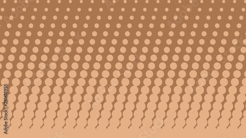 Brown beige pop art background in retro comic style with halftone dots design