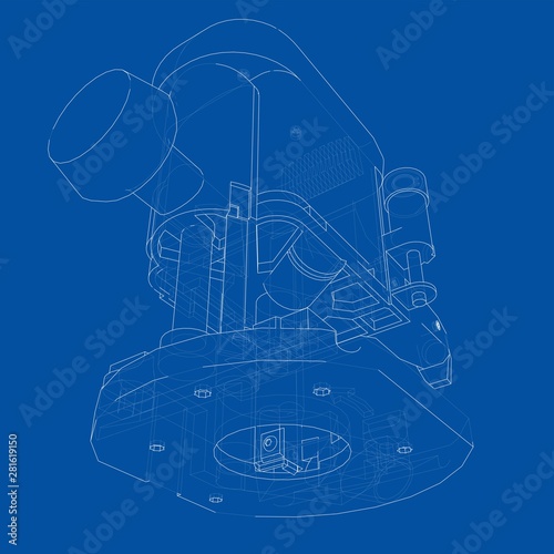 Outline milling machine. Vector