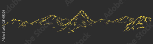 Photography Handdrawn mountain background set