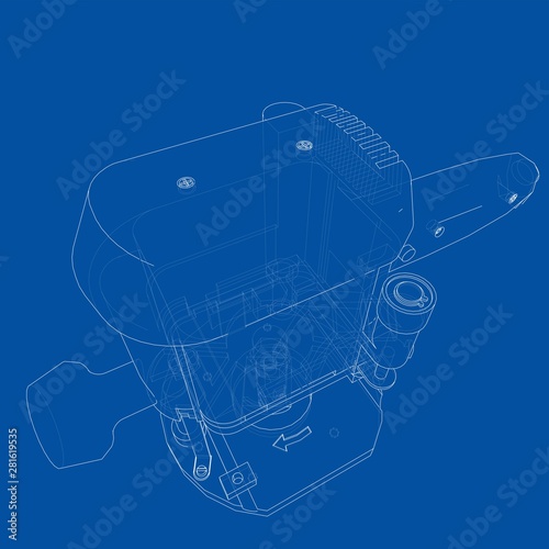 Outline milling machine. Vector