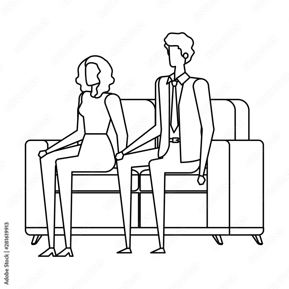 elegant business couple workers in the livingroom elegant business couple workers in the livingroom