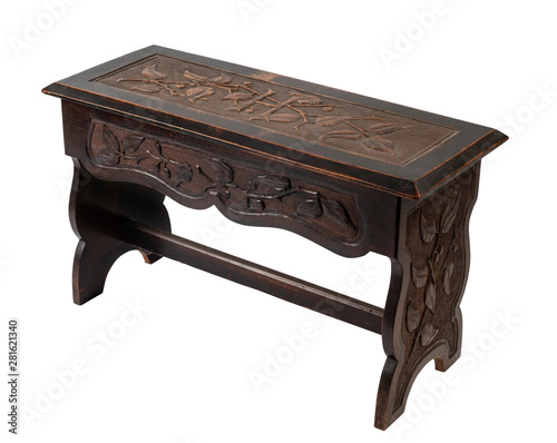 wooden styles tea table with colourful design