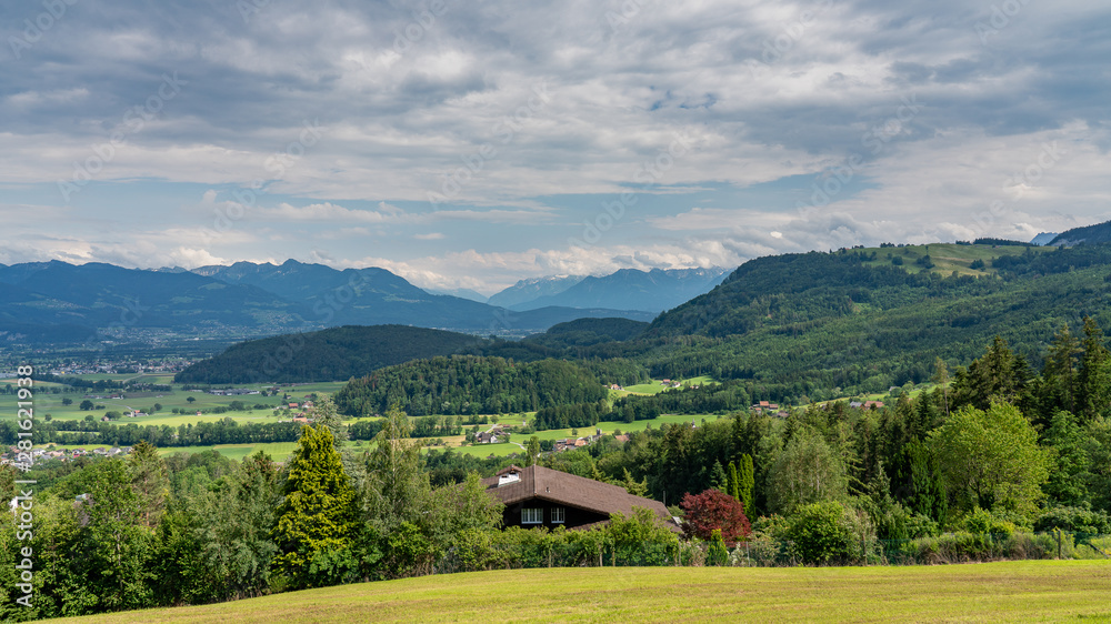 Obraz premium Switzerland, Panoramic view on Appenzell Innerrhoden Alps