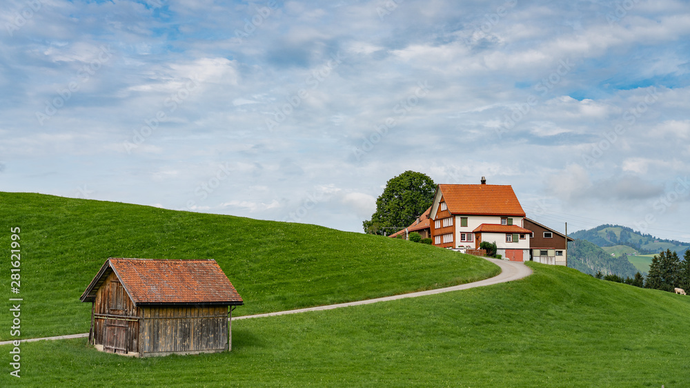 Beautiful swiss farm house on the hill Beautiful swiss farm house on the hill