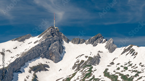 Switzerland, Santis peak and snow alps