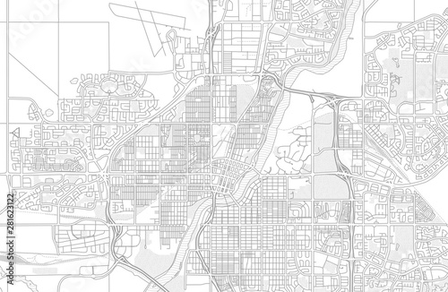 Saskatoon, Saskatchewan, Canada, bright outlined vector map