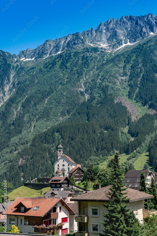 Switzerland, Wassen village scenic view