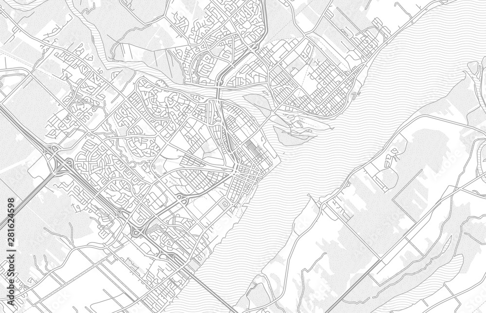Trois-Rivières, Quebec, Canada, bright outlined vector map