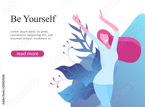 Web page design template for beauty dreams, International Womens Day, girls power, wellness, body care, healthy life, design vector illustration concept for website and mobile website development
