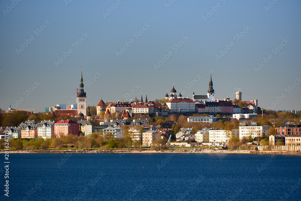 skyline of baltic capital of estonia Tallinn