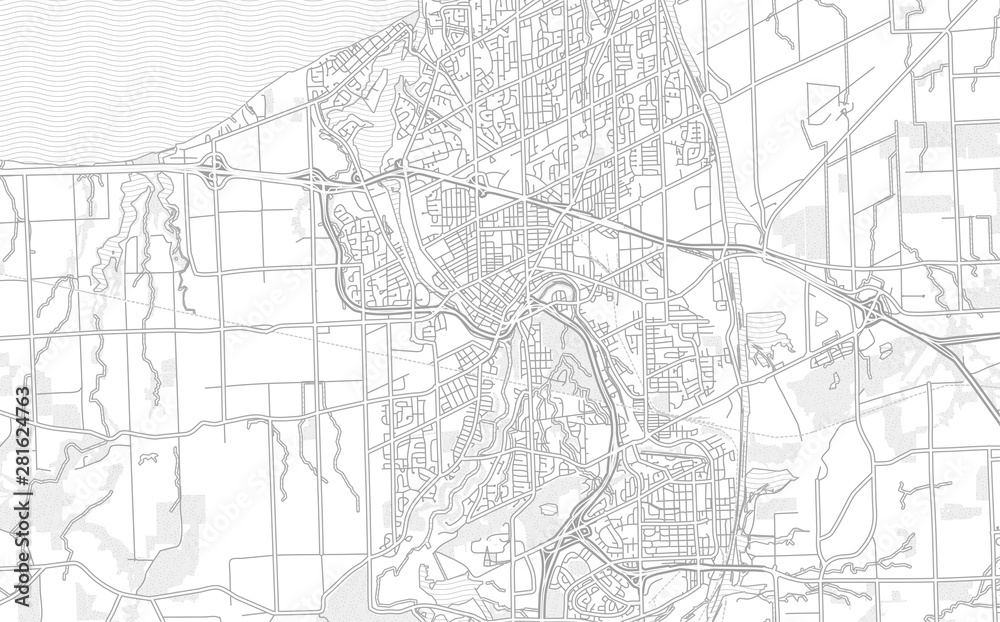 St. Catharines, Ontario, Canada, bright outlined vector map