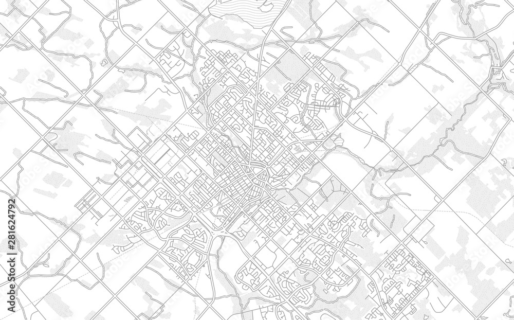 Guelph, Ontario, Canada, bright outlined vector map