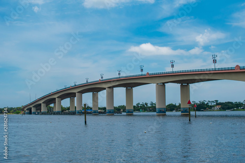 Daytona Beach ,Florida. July 07, 2019 . Panoramic view of Brodway Bridge 4 photo