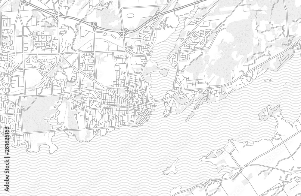Kingston, Ontario, Canada, bright outlined vector map