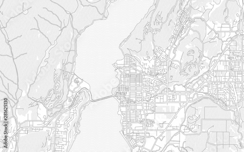 Kelowna, British Columbia, Canada, bright outlined vector map