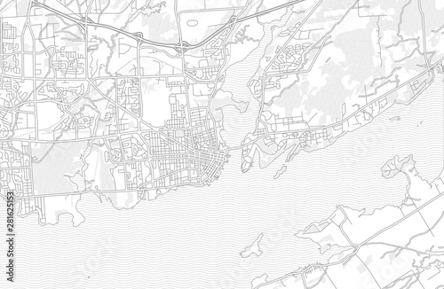 Kingston, Ontario, Canada, bright outlined vector map photo