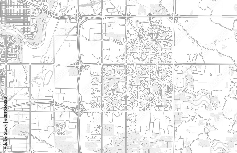 Strathcona County, Alberta, Canada, bright outlined vector map