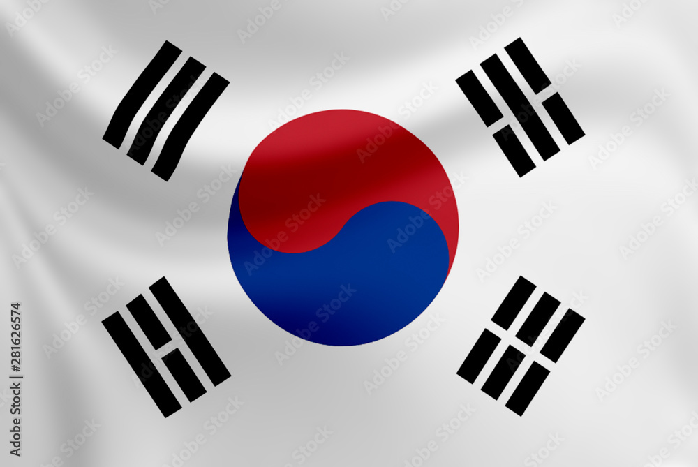 Waving of South Korea flag. Waving of South Korea flag.