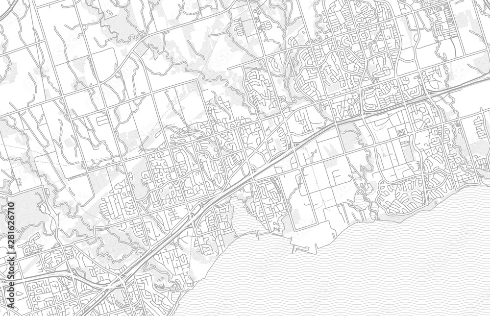 Pickering, Ontario, Canada, bright outlined vector map
