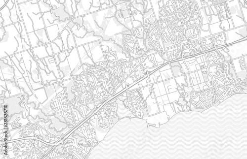 Pickering, Ontario, Canada, bright outlined vector map