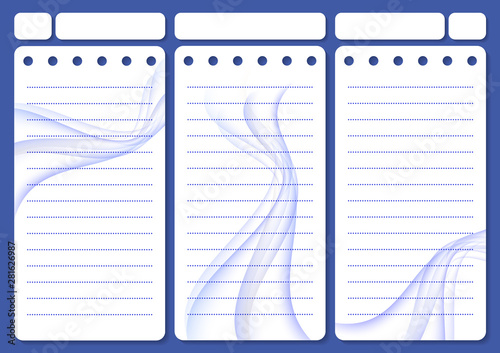Stylish sheets for a personal diary, template planner. Organizer with notes and to-do list.