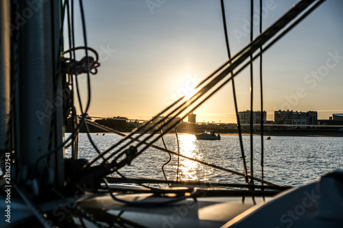 cape boat sunset 