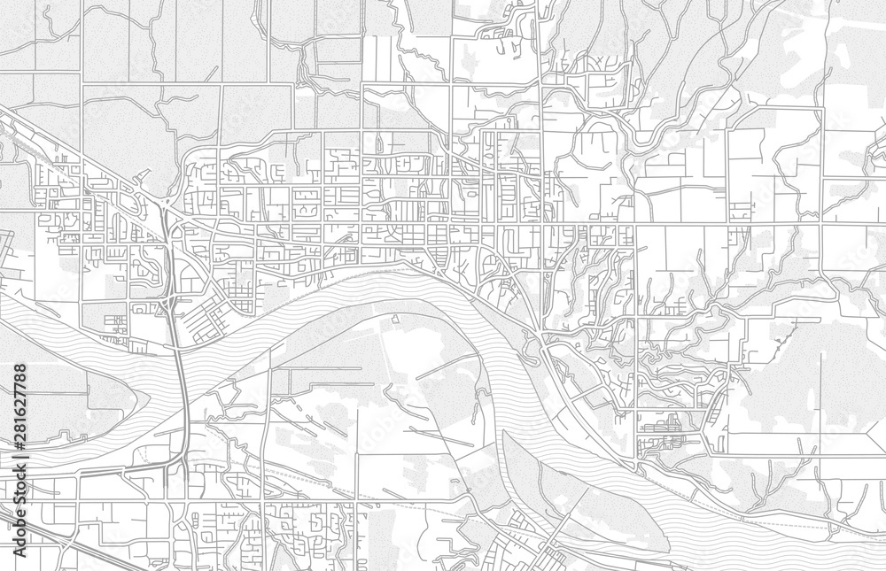 Maple Ridge, British Columbia, Canada, bright outlined vector map